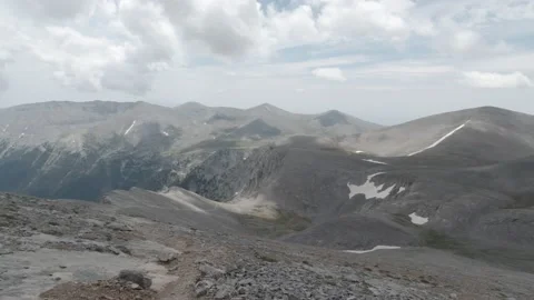 Camera pan of the legendary Mount Olympus mountain range Stock Footage 239095149