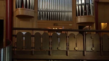 Camera Pan of a Pipe Organ Stock Footage 85834169