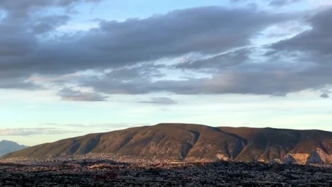 Camera Pan Showing Mountain and Storm to its Right Video stock 263383152