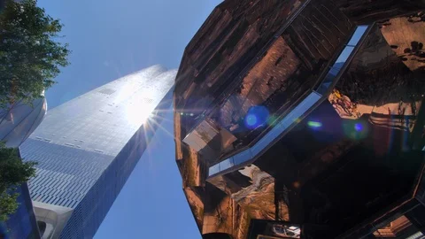 Camera Pan of The Vessel Monument on Hudson Yards in Manhattan, New York City Stock Footage 116684479