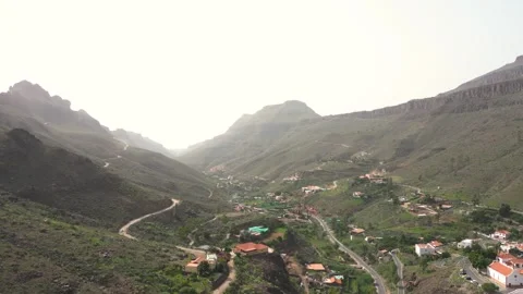 Camera panning across lush valley on tenerife island Stock Footage 293158237