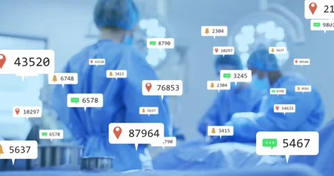 Camera panning backward over instrument tray while surgical team tracking Stock Footage 319683836