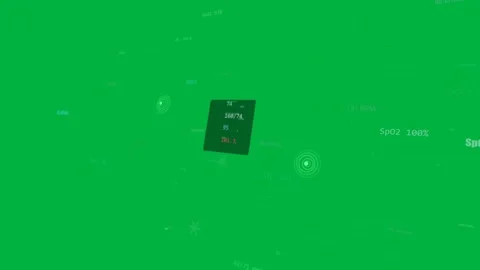 Camera panning, grid HUD shifting inward, centering card, rings clarifying data Stock Footage 329532348