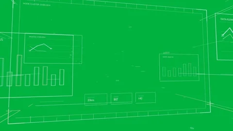 Camera panning holo dashboard panels sliding, pulsing data cloud showing health Stock Footage 335781012