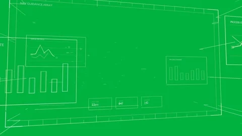 Camera panning network HUD UI updating data cloud drifting showing metrics, Stock Footage 335781036