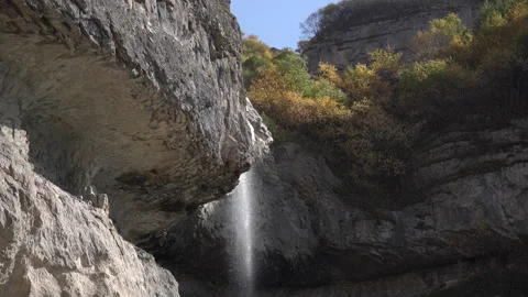 Camera Panning from One Waterfall to Another Stock Footage 318844706