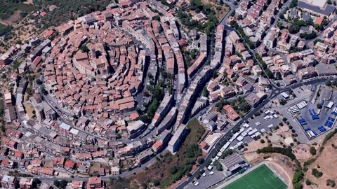 Camera panning over concentric italian town Stock Footage 282605222
