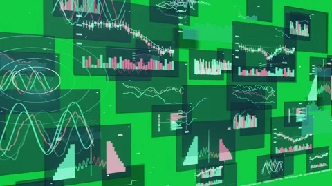 Camera panning past floating dashboard panels on transparent bg, drifting and Vídeo Stock 337506349