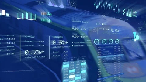 Camera panning right and up, HUD updating live targets while train holding Stock Footage 334788621