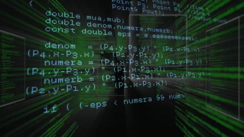 Camera panning into translucent code window in tunnel while executing HTTP Stock Footage 312481285