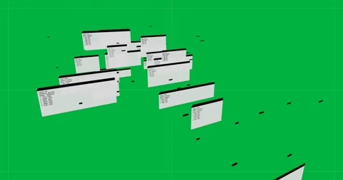 Camera panning, UI panels shifting, fragments scattering, showing depth on Stock Footage 327352735