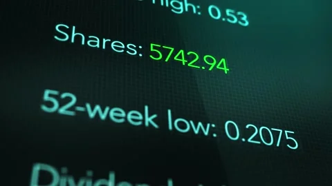 Camera pans across an Amount of Shares on an Investment App or Portfolio Stock Footage 305853393