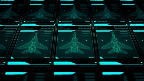 Camera pans across Generic US Air Force Fighter Jet Call Sign Software - Dig Fotos de archivo