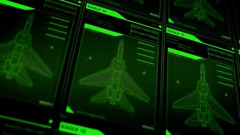 Camera pans across Generic US Air Force Fighter Jet Call Sign Software - Mod Fotos de archivo