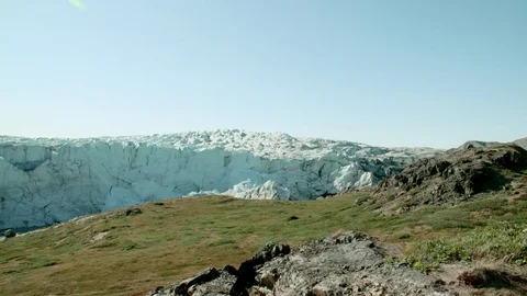 Camera Pans across Glacier Front Stock Footage 74870728