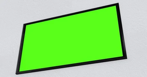 Camera pans across modern flatscreen 4K UHD TV on wall Stock Footage 81759035