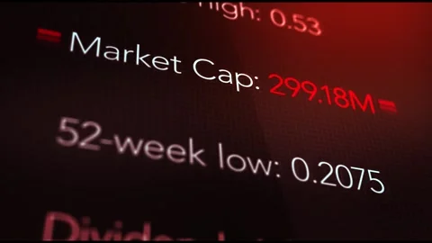 Camera pans across a negative stock market cap in investing interface Stock Footage 305717460