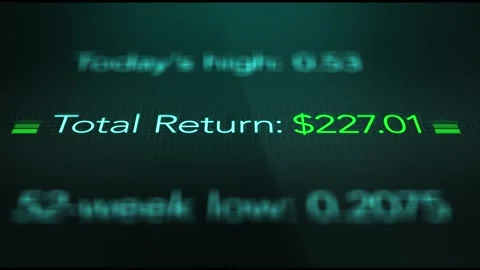 Camera pans across a Positive Total Return on a Investing App or Share Price Stock Footage 305845722