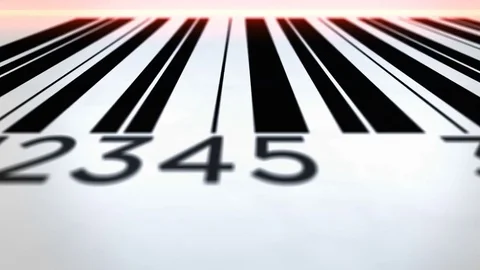 Camera Pans across side of a Generic  Bar Code as laser scanner slides Stock Footage 71328578