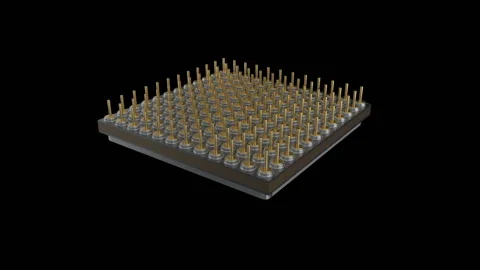 Camera pans around animation the CPU. Technology background. Stock Footage 117037982