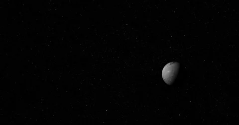 Camera pans back toward the sun as it passes Ceres. Stock Footage 83940212