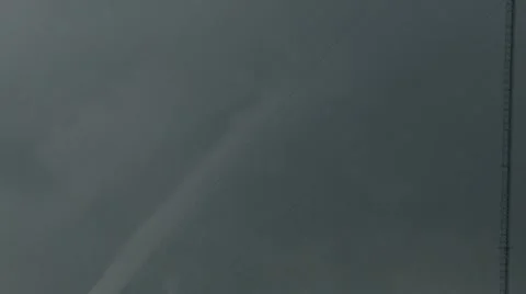 Camera pans down a decaying tornado funnel in texas. Rope cloud. Stock Footage 11436011