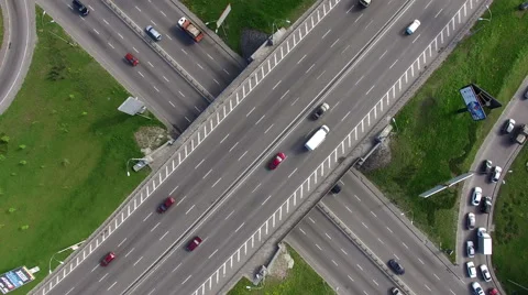 The Camera Pans Down To The Highway Stock Footage 62589794