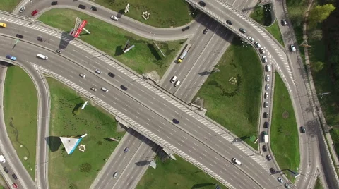 The Camera Pans Down To The Highway Stock Footage 64069392