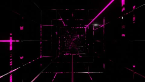 Camera pans forward past endless rows of black bars with red flashing on black b Stock Footage 310233070