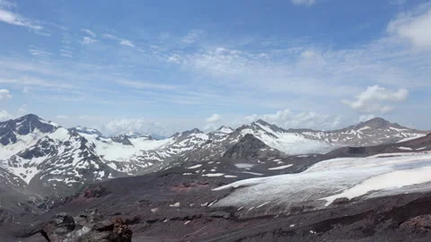 Camera Pans From Left To Right Across A Vast Alpine Landscape Stock-Footage 312962710