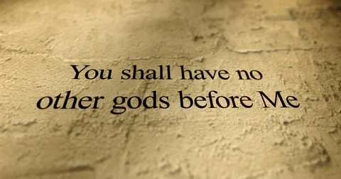 Camera Pans over the First Commandment Video stock 72166170