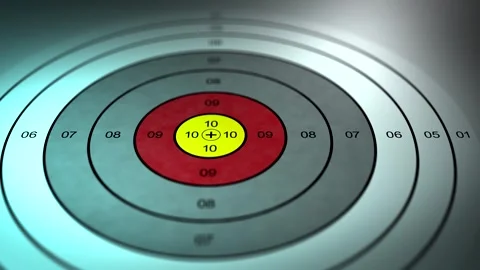 Camera Pans over Military Target - Ominous Blue Tint Stock Footage 308931342