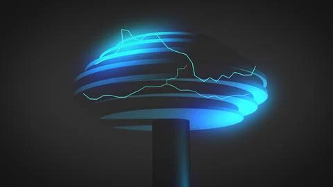 Camera Pans Toward a Animated Tesla Coil 00029 Stock Illustration