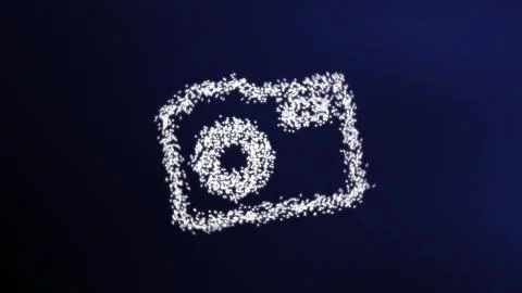 Camera  in particles effect 스톡 일러스트
