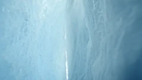 Camera Passing Through Glacier Ice Crack. Stock Footage 340455866