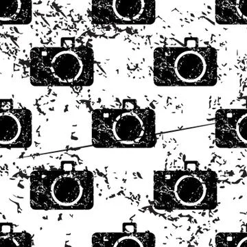 Camera pattern grunge, monochrome Stock Illustration