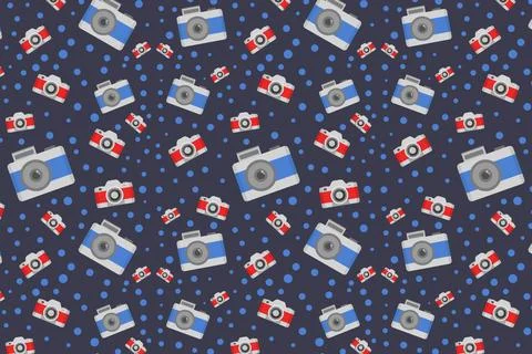 Camera pattern illustrated on background Illustrazione stock