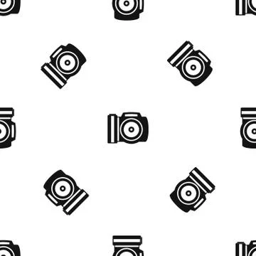 Camera pattern seamless black Illustrazione stock