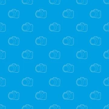 Camera pattern seamless blue Illustrazione stock