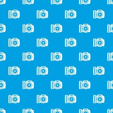 Camera pattern seamless blue Illustrazione stock