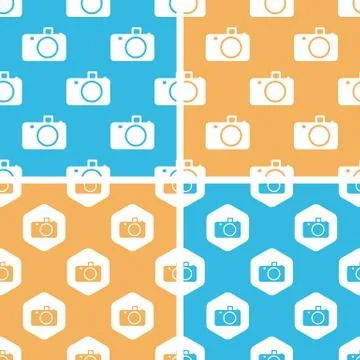 Camera pattern set, colored Illustrazione stock