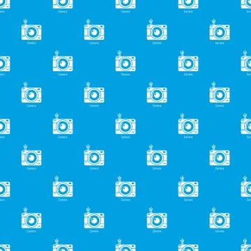 Camera pattern vector seamless blue 스톡 일러스트