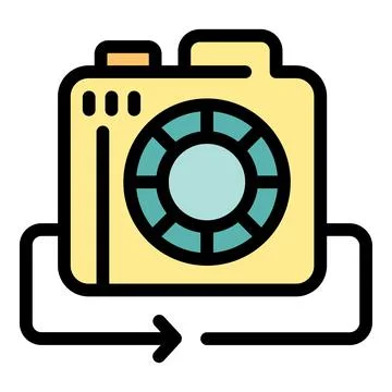 Camera is performing an automatic backup to the cloud storage Illustrazione stock