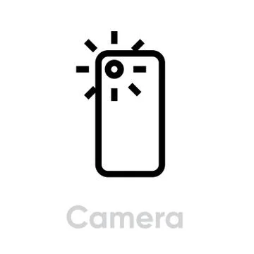 Camera phone icon. Editable line vector. Stock Illustration