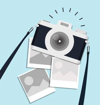 Camera with photo in flat style イラスト素材