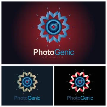 Camera photo genic studio logo design template Stock Illustration