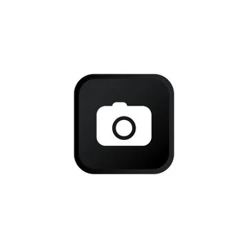Camera, photo icon modern button design black symbol isolated on white backgr Stock Illustration