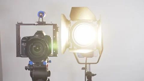 Camera in a photo studio with backdrop a... | Stock Video | Pond5