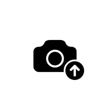Camera, photo upload icon on isolated white background. Eps 10 vector Stock Illustration
