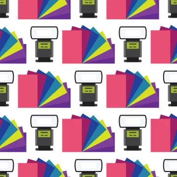 Camera photo vector studio flat optic lenses types objective retro photography Stock Illustration